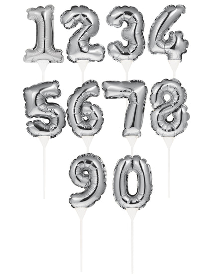 Nafukovací výběr dortu stříbrné číslo 22 cm samonafukovací