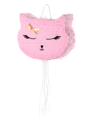 Růžová kočičí piñata 37 x 27 cm