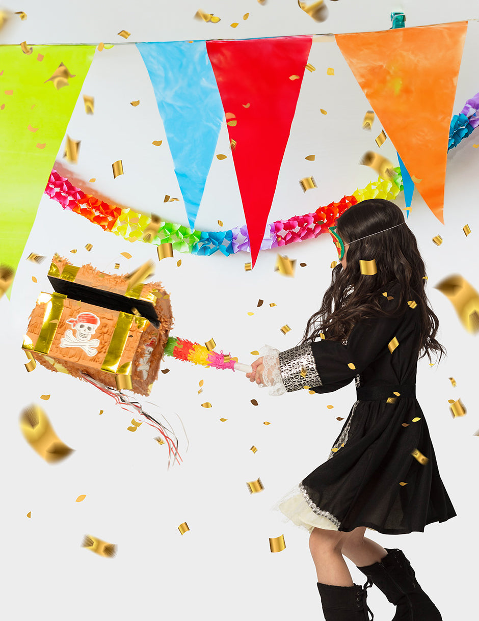 Pirátská truhla s pokladem Piñata 30 x 32 x 22 cm