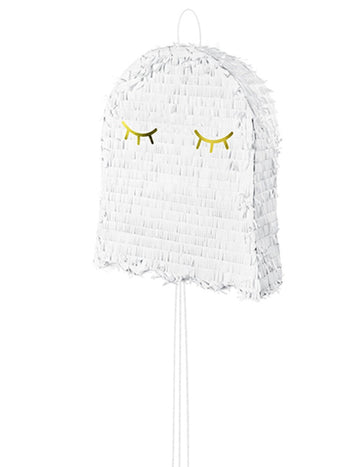 Bílá a zlatá ghost piñata 41,5 x 50 x 10 cm na Halloween