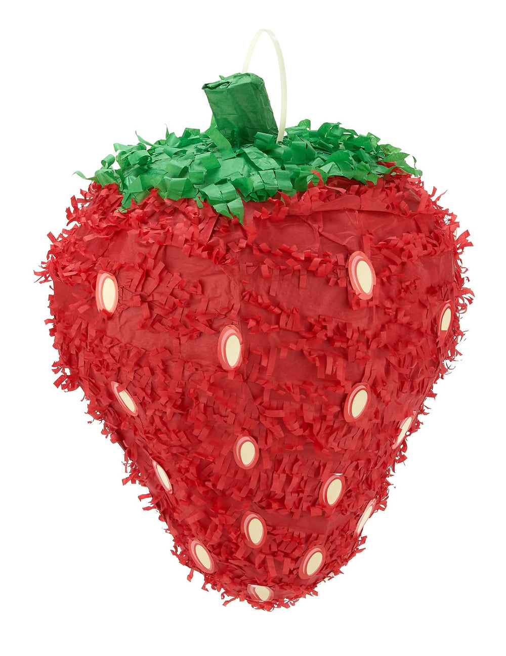 Piñata Jahoda červená a zelená s bílými semínky
