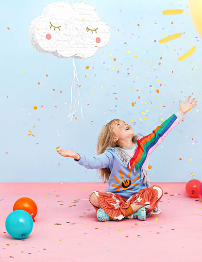 Pinata bílý oblak se strunami 50 x 32 cm