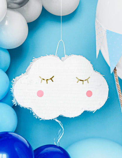 Pinata bílý oblak se strunami 50 x 32 cm