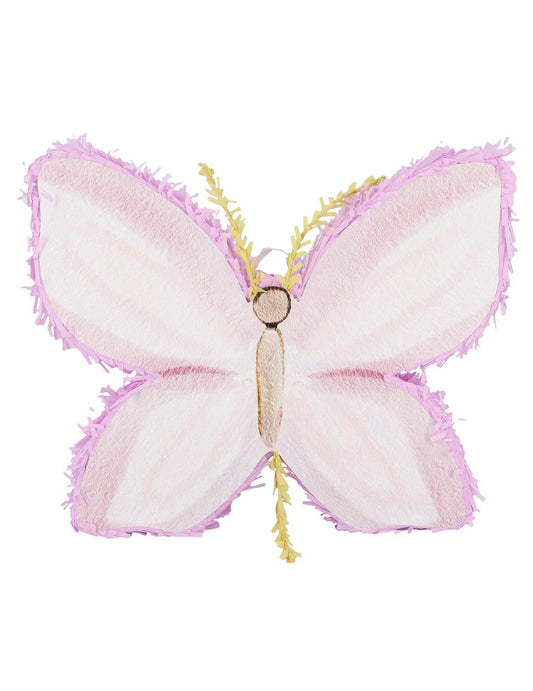 Piñata papillon pour anniversaire lilas et crème