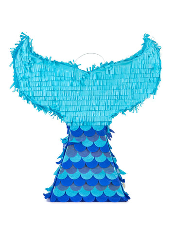 Piñata queue de sirène pour enfant bleue irisée