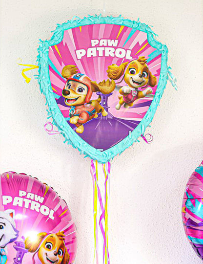 Ružová ťahacia piñata Labková patrola 33 cm x 38 cm x 9 cm