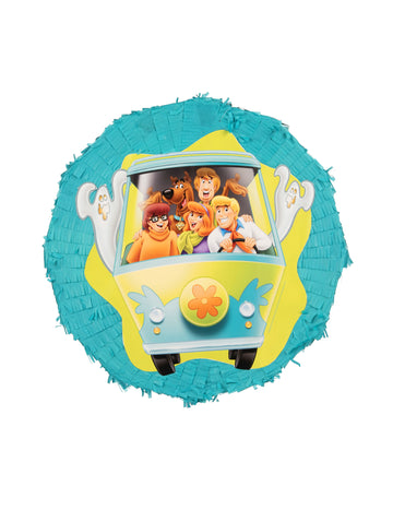 Piñata Scooby-doo pour enfant bleue et jaune avec la Mystery Machine