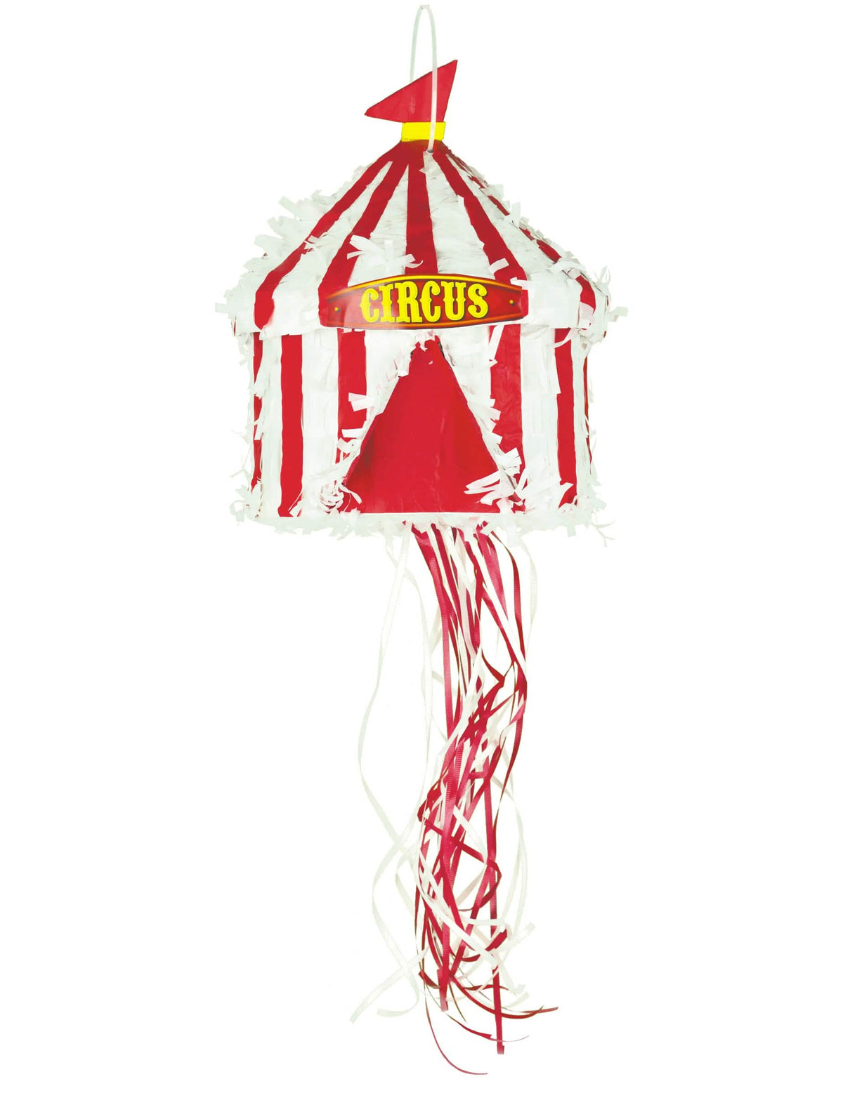 Piñata vintage cirkusový stan pro dítě červená a bílá