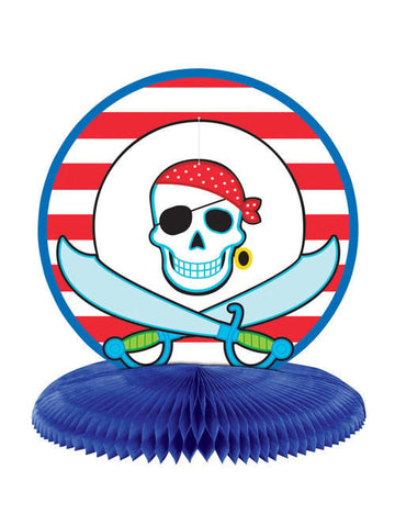 Décoration de table pirate pour fête rouge blanc et bleu avec socle alvéolé