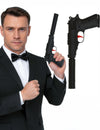 Pistolet avec silencieux agent secret pour adulte noir