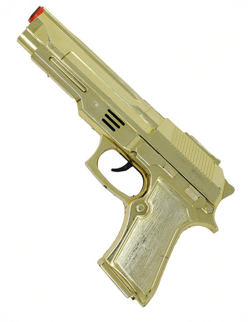 Pozlacená gangsterská pistole ráže .22 cm