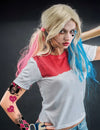Planche de tatouages arlequine maléfique pour femme multicolore