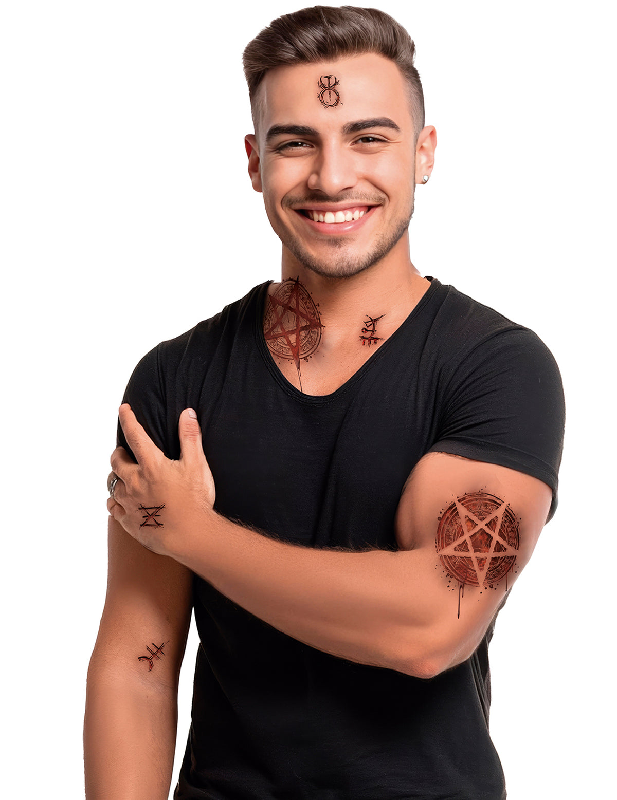 Mise en situation de la planche de tatouages satanique