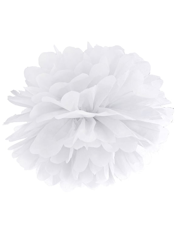 Pompon à suspendre pour décoration en papier blanc