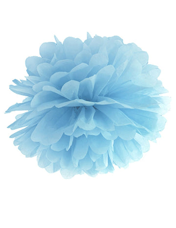 Modrá závěsná bambule z hedvábného papíru 25 cm