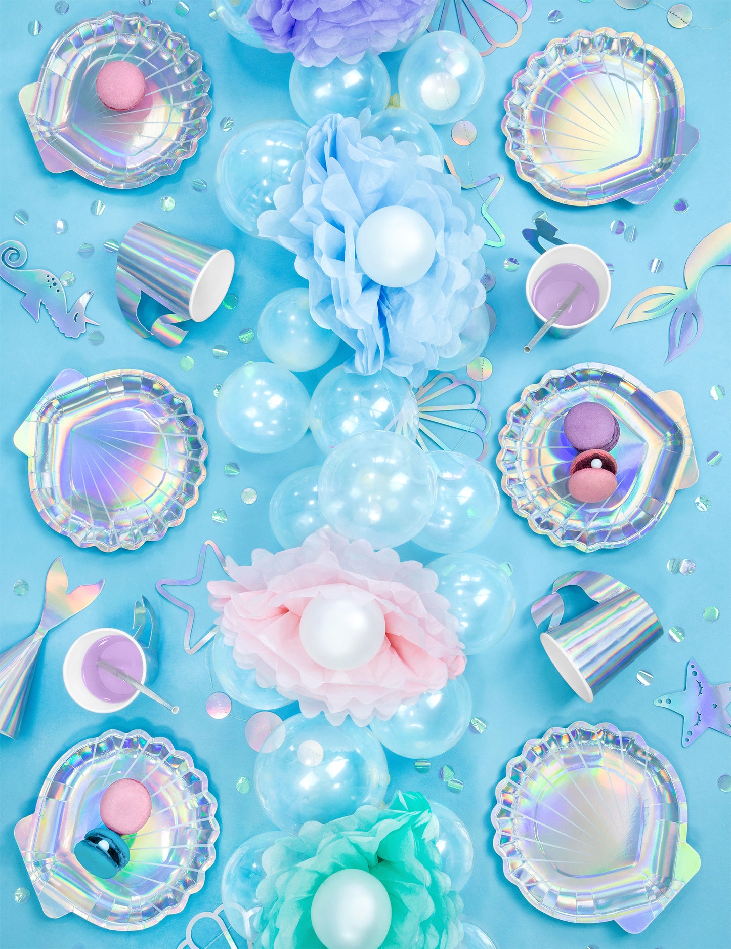 Modrá závěsná bambule z hedvábného papíru 25 cm