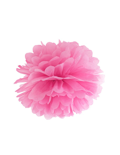 Pompon à suspendre en papier fuchsia