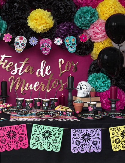 Závěsná papírová bambulka fuchsiové barvy 25 cm