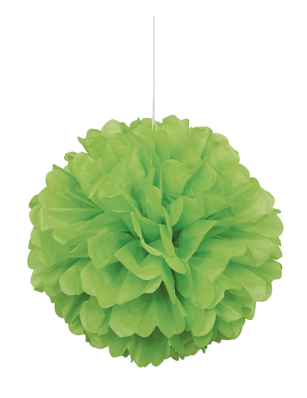 Závěsný pompon z citronově zeleného hedvábného papíru