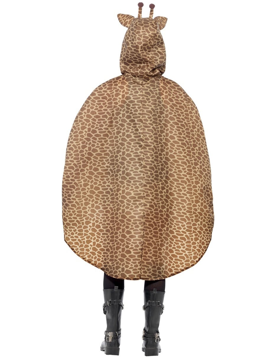 Vue de dos du poncho girafe pour adulte