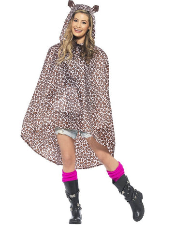 Pončo s leopardím vzorem pro dospělé
