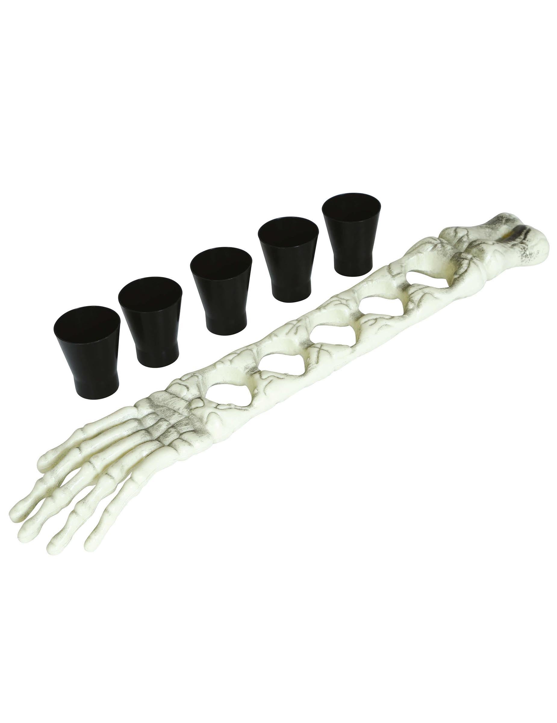 Détail des gobelets et du support du porte shooters squelette