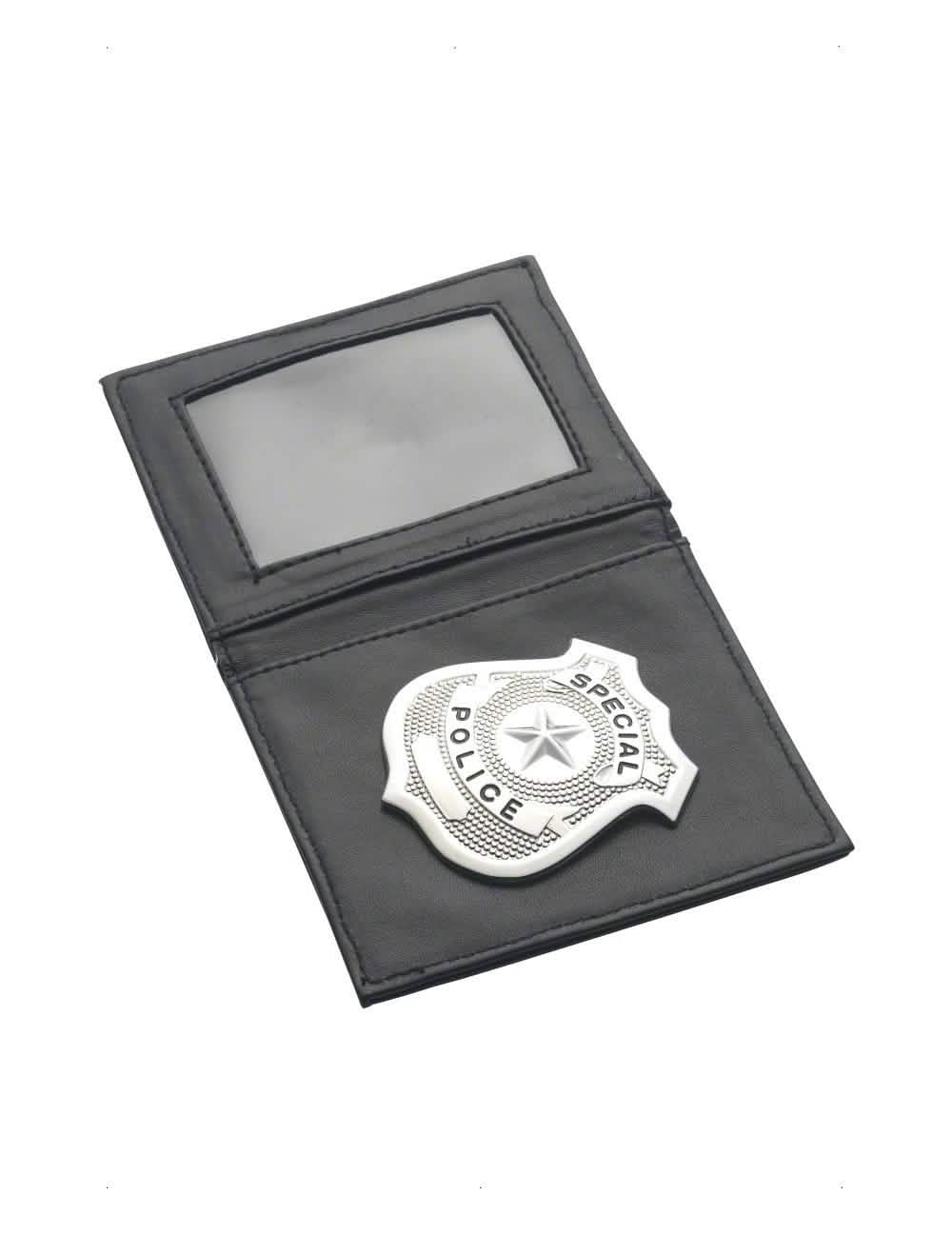 Černá policejní peněženka pro dospělý se stříbrná insignií