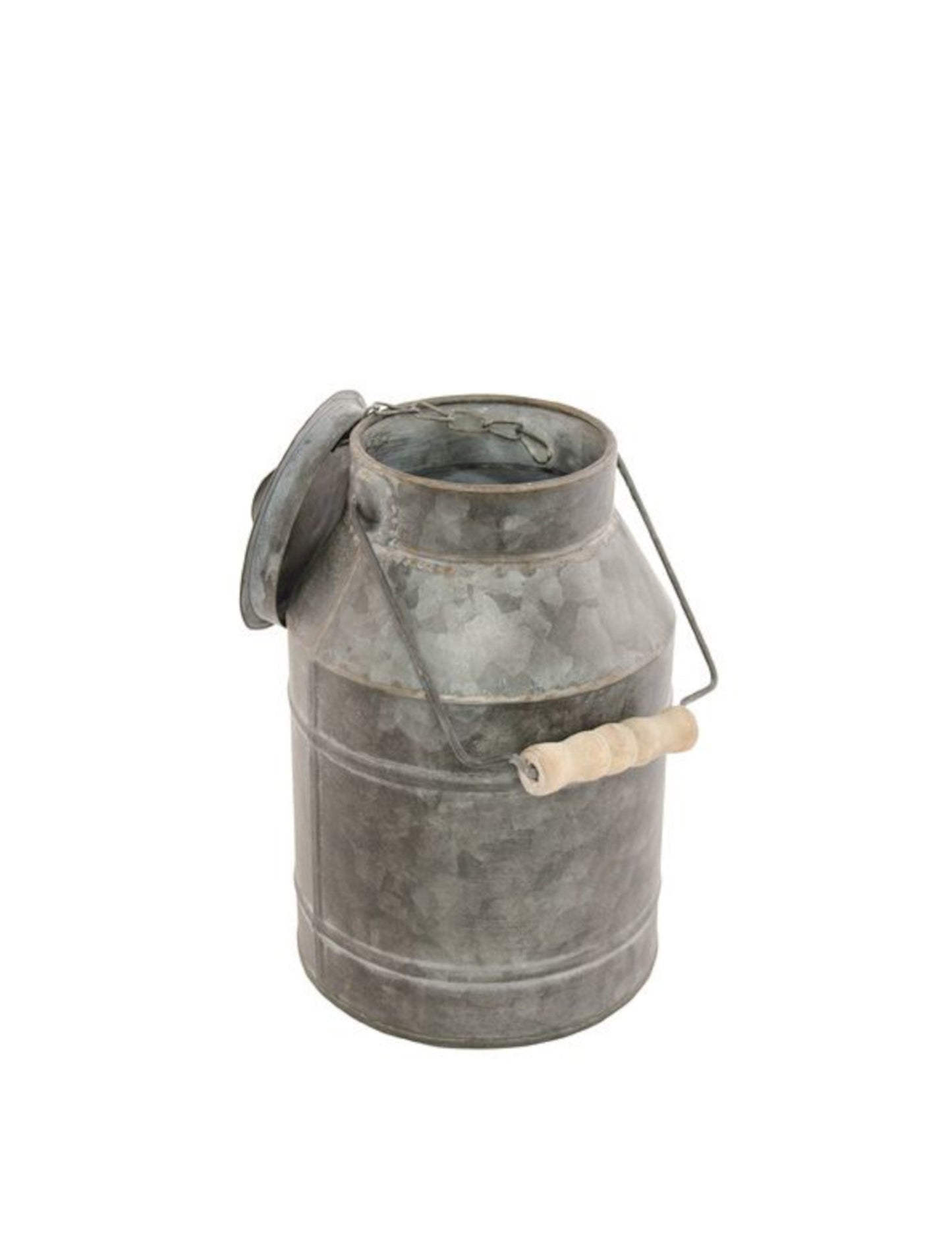 Zinková konvička na mléko s víkem 22 cm vintage venkovský dekor