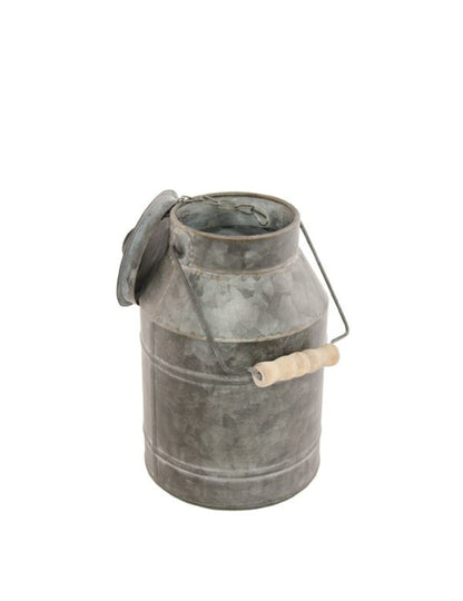 Zinková konvička na mléko s víkem 22 cm vintage venkovský dekor