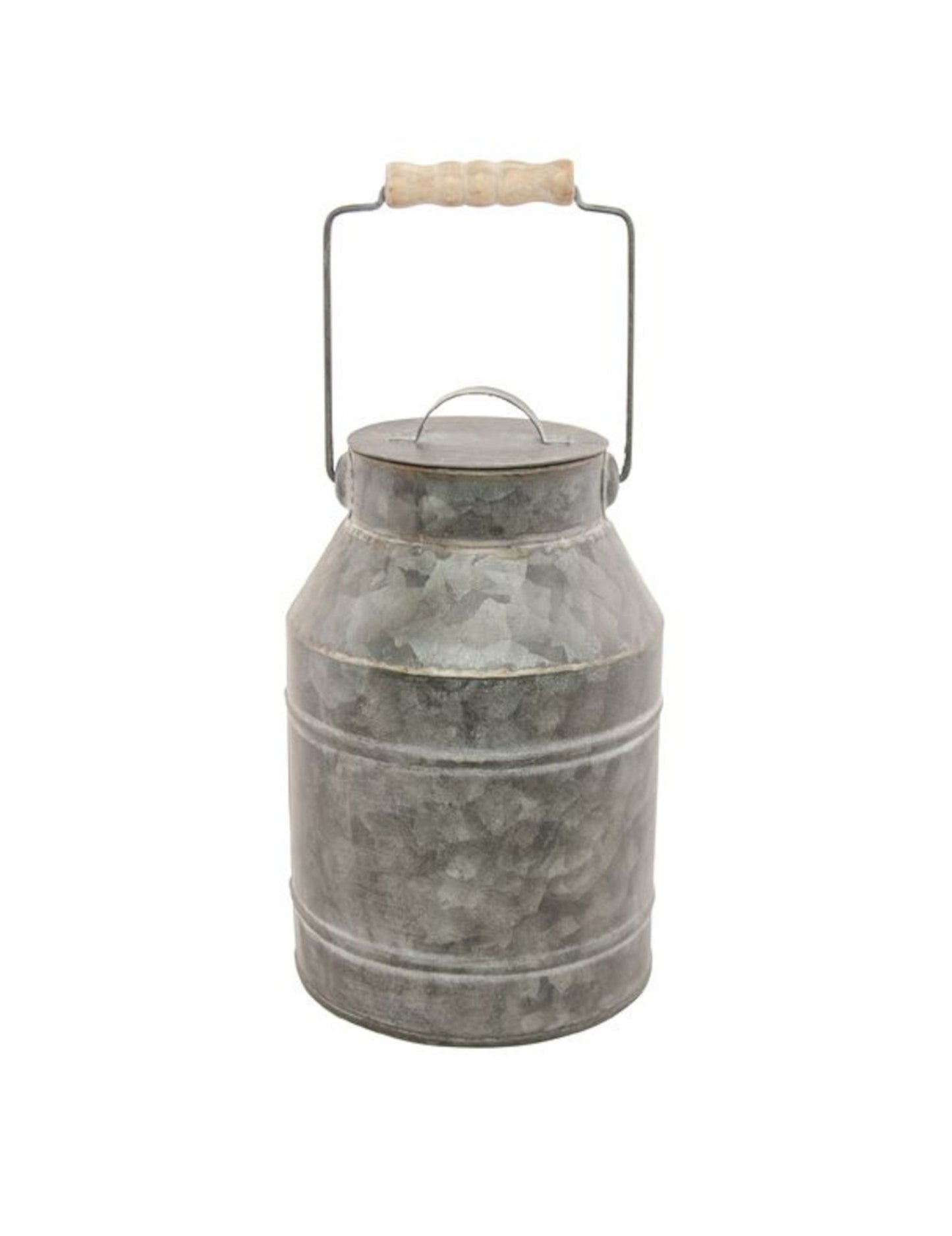 Zinková konvička na mléko s víkem 22 cm vintage venkovský dekor