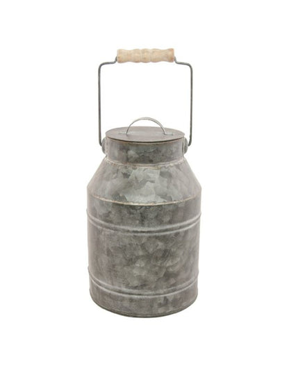 Zinková konvička na mléko s víkem 22 cm vintage venkovský dekor