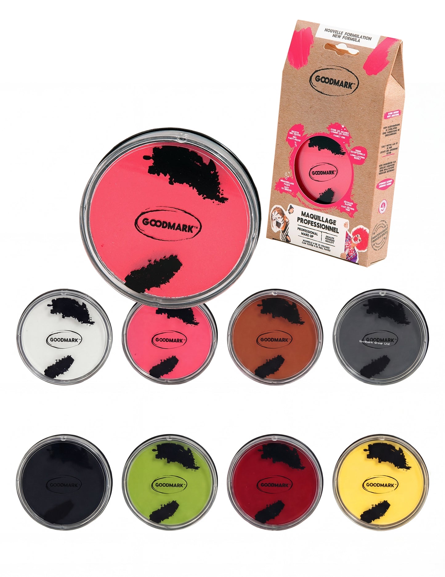 Pot de maquillage professionnel à l'eau pour adulte et enfant divers coloris