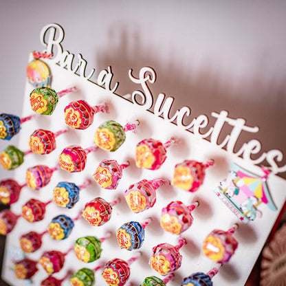 Dřevěný displej na lízátko 40 x 30 cm lízátko bar