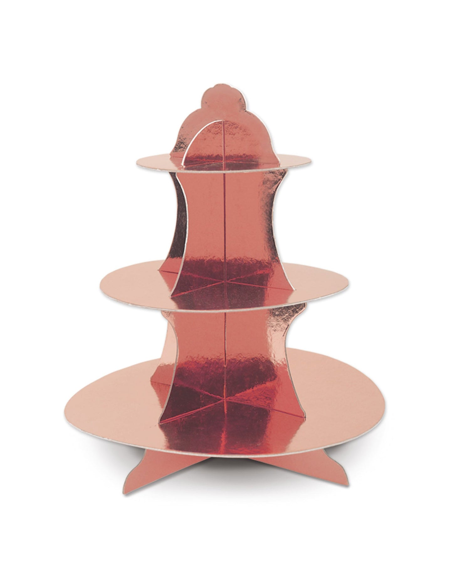 Kovový kartonový košíček z růžového zlata 31 cm 3 patra