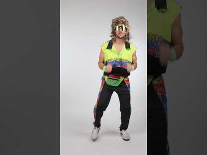 Kýčovitý kostým pro muže ve stylu 80. let 