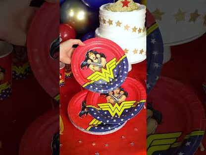 8 Assiettes en carton Wonder Woman™ 23 cm 