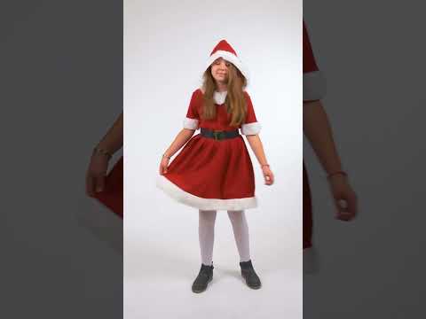 Déguisement mère Noël à capuche fille