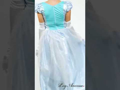 Dámský kostým princezny z modrého saténu