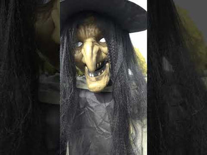 Obří animovaná dekorace čarodějnice XXL 300 cm