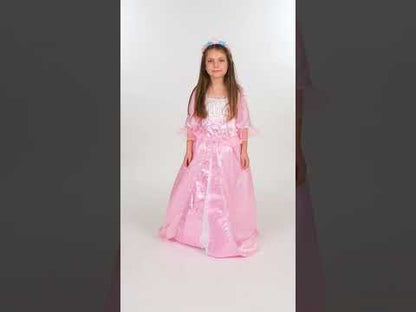 Dívčí kostým princezny s květinovou korunou