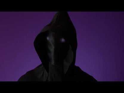Masque intégral à capuche visage invisible et yeux lumineux blanc adulte