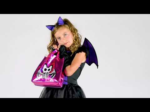 Déguisement chauve-souris noire et violette fille