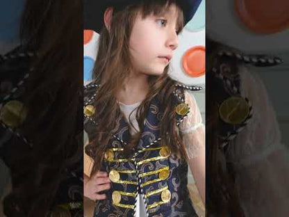 Tmavě modrý pirátský kostým pro dívky