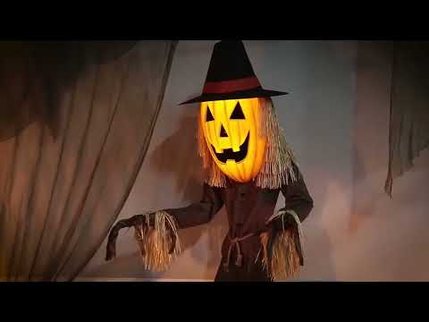Décoration animée Citrouille XL 182cm Jack O'Lantern avec mouvement et son