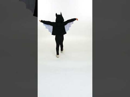 Dětská černofialová bunda s motivem netopýřích křídel