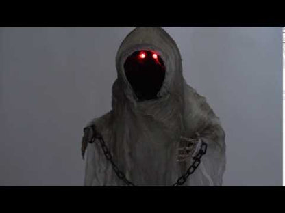 Halloween 100 svítící závěsná dekorace s kostrou na řetězu cm