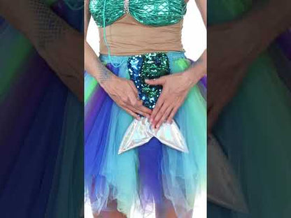 Sac queue de sirène à sequins bleus