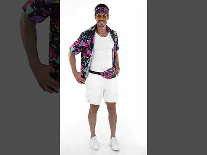 Dospělý černý kšilt s vzorem 90. let a banánem