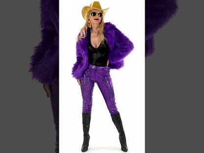 Dospělý fialový umělý kožich