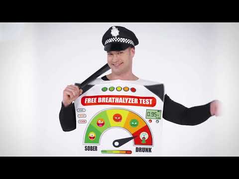 Déguisement éthylotest de police humoristique adulte